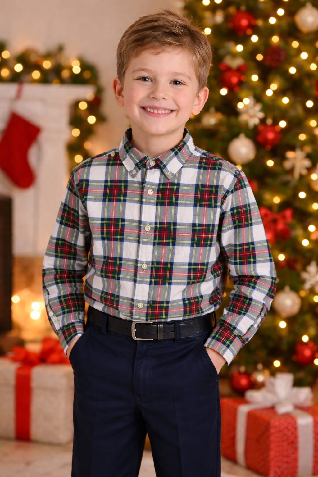 Christmas Tartan Button Down Shirt