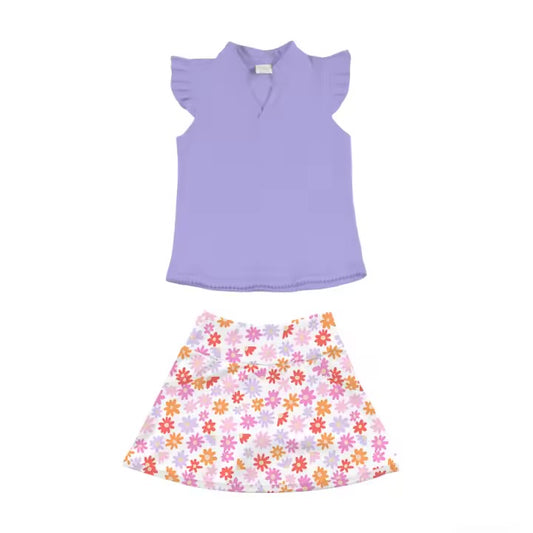 LAVENDER YOGA SKORT SET