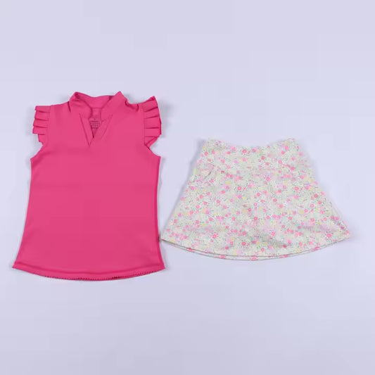 HOT PINK YOGA SKORT SET